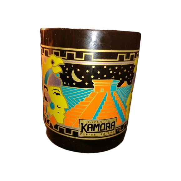 Vtg Kamora Coffee Cup Liqueur Egyptian Collect. Made In Taiwan blk gld Collector - Picture 2 of 5